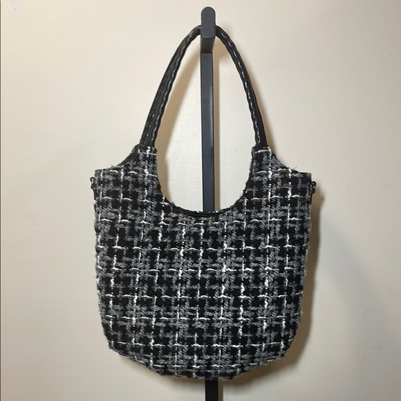 Patricia Nash Handbags - Patricia Nash Delaney Black and White Tweed Shoulder Bag